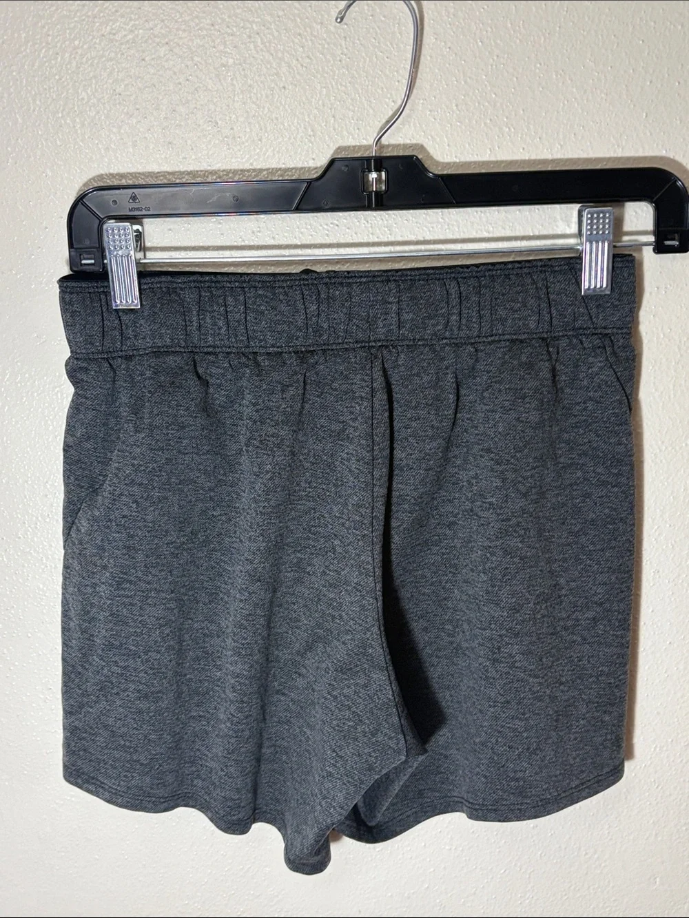 Nike Women's Dark Gray Athletic Shorts with White Swoosh